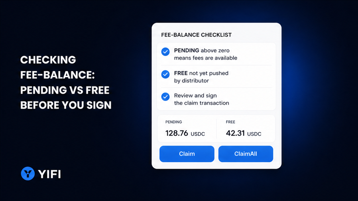 YiFi checklist: pending versus free FeeSplitter balance before signing claim or claimAll