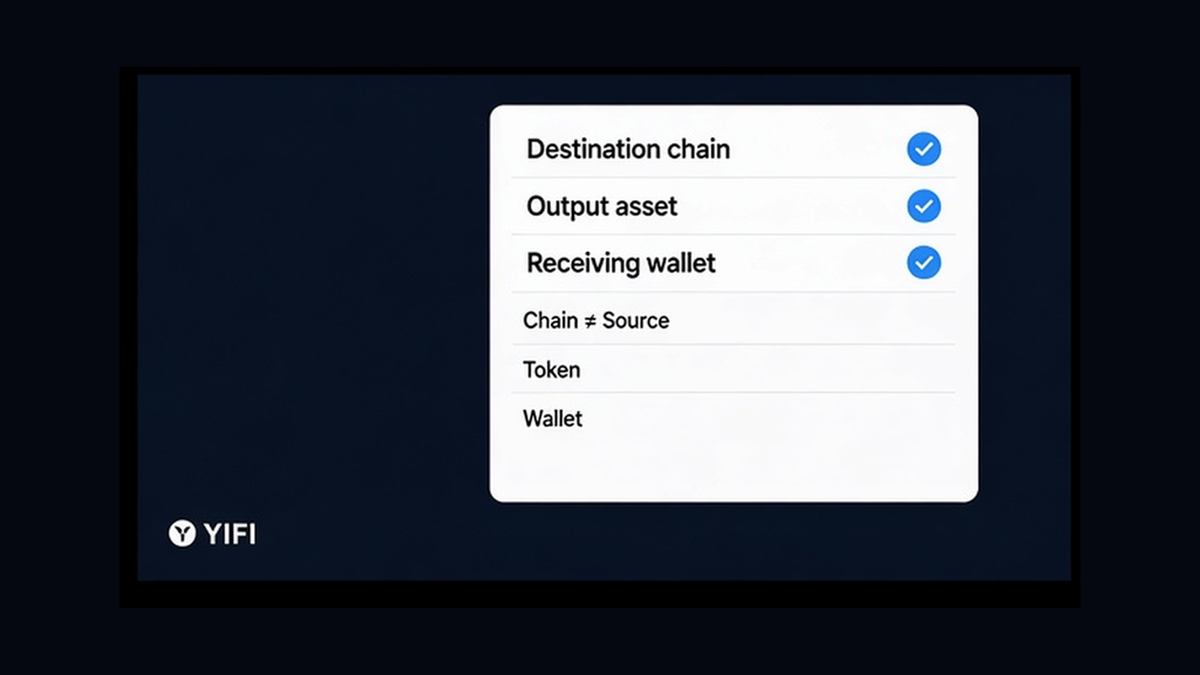 Checklist board: confirm destination chain, asset, and receiving wallet before tracking the hop