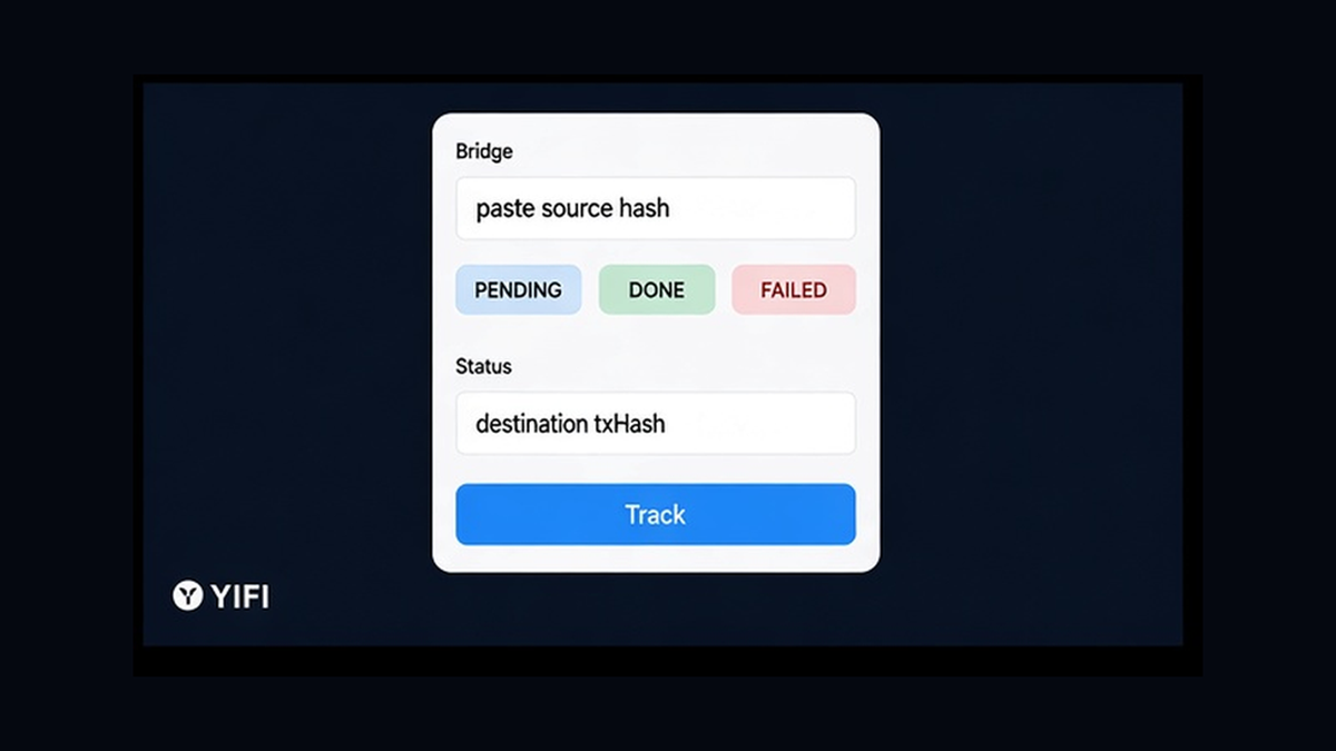 Bridge status tool UI: track hop with source hash to destination tx hash